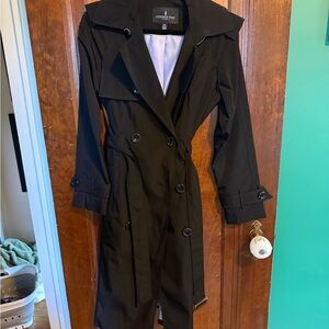 London Fog Women's Classic Black Trench Coat